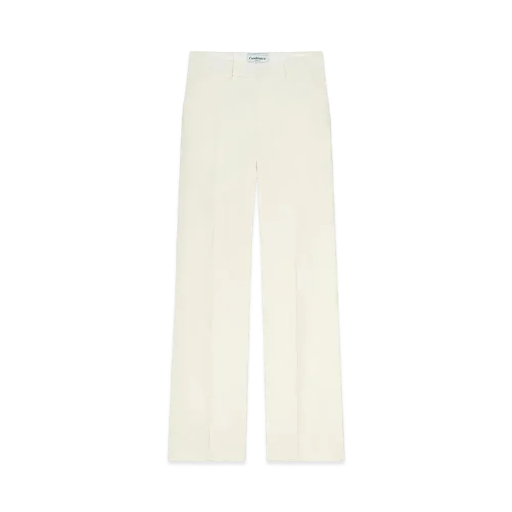 Casablanca Silk Suiting Wide Leg Trousers "White"
