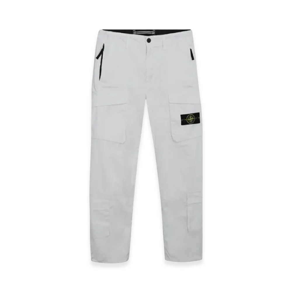 Stone Island 30719 Supima Cotton Twill Stretch-TC Cargo Pants - 22SS "Ice"