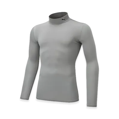 PUMA Compression Mock Neck Long Sleeve Shirt "Silver"