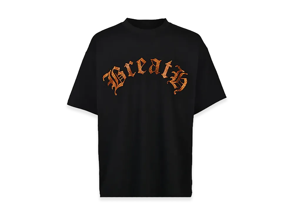 BREATH Nagoya Exclusive Old English Logo Rhinestone Tee "Black/Orange"