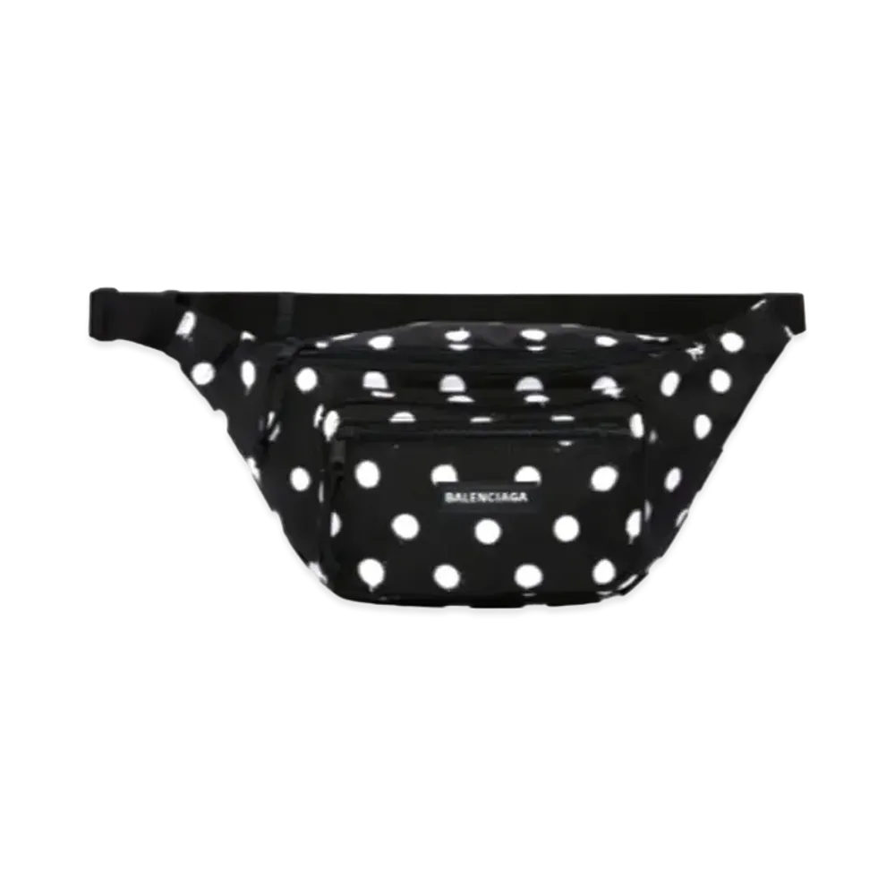 BALENCIAGA Explorer Beltpack In Spray Dots Printed Recycled Nylon "Black"