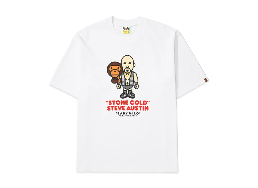 A BATHING APE x WWE Stone Cold Steve Austin Baby Milo Relaxed Fit Tee "White"