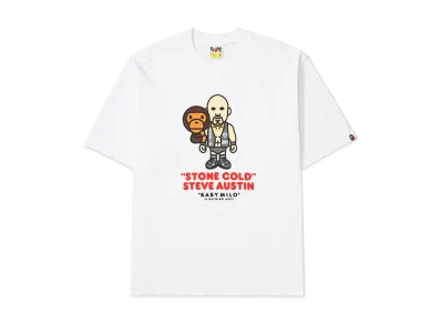 A BATHING APE x WWE Stone Cold Steve Austin Baby Milo Relaxed Fit Tee "White"