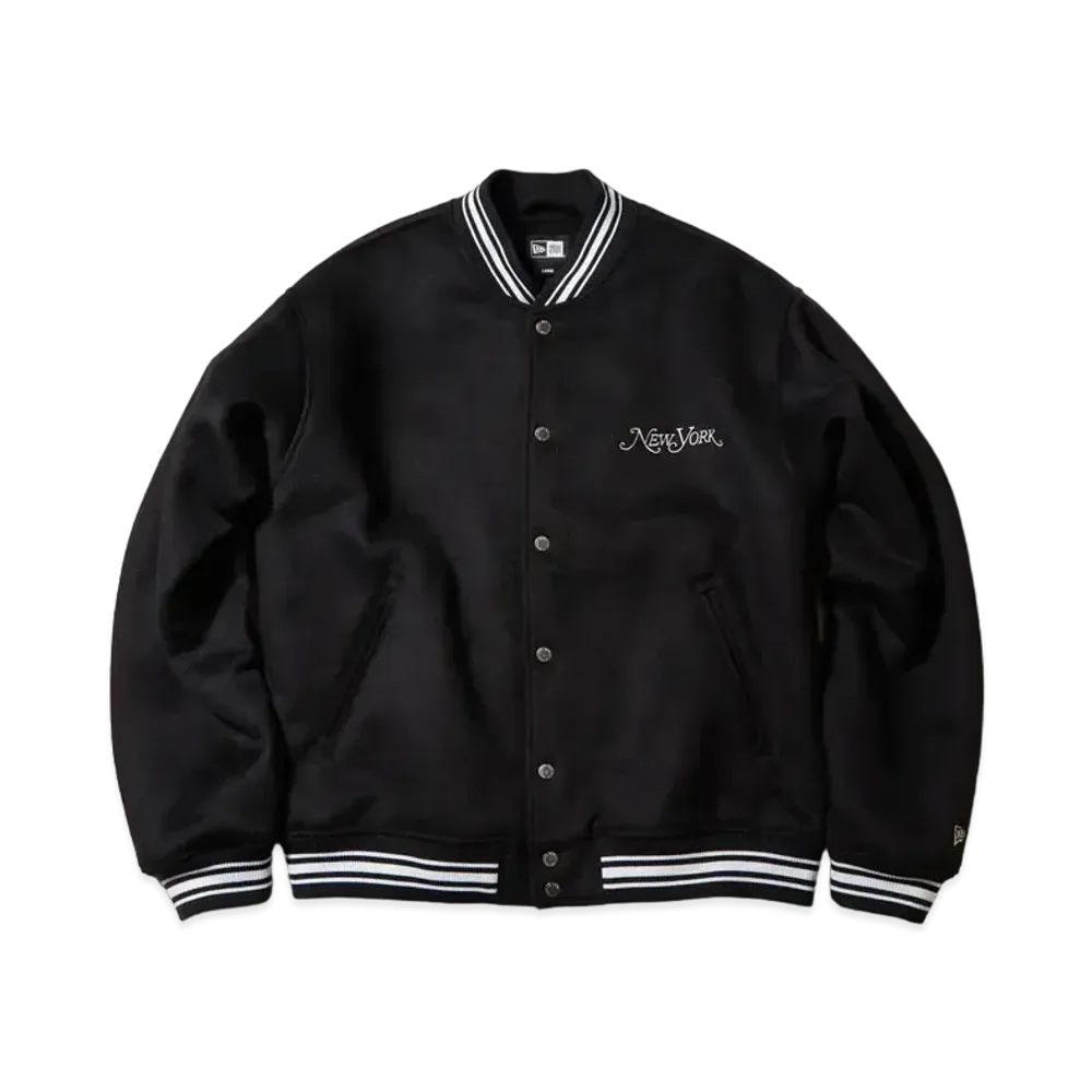 NEW ERA New York Magazine Melton Varsity Jacket "Black"
