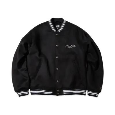 NEW ERA New York Magazine Melton Varsity Jacket "Black"