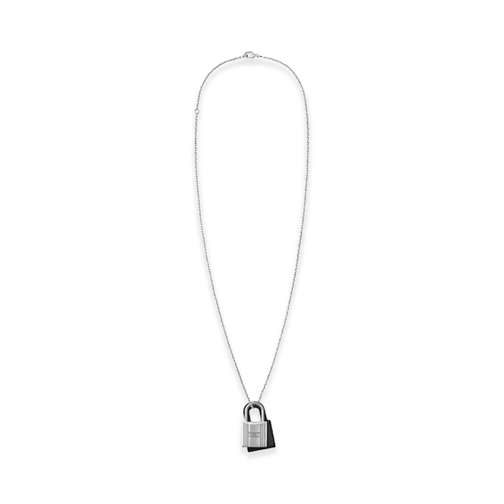 Hermes Small O Kelly Pendant Swift "Palladium/Noir"