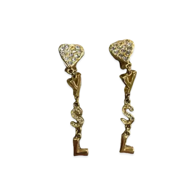 SAINT LAURENT YSL Heart Earrings "Gold"