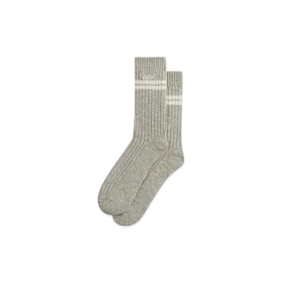 Kith Calf Stripe Marled Crew Sock "Light Heather Grey"