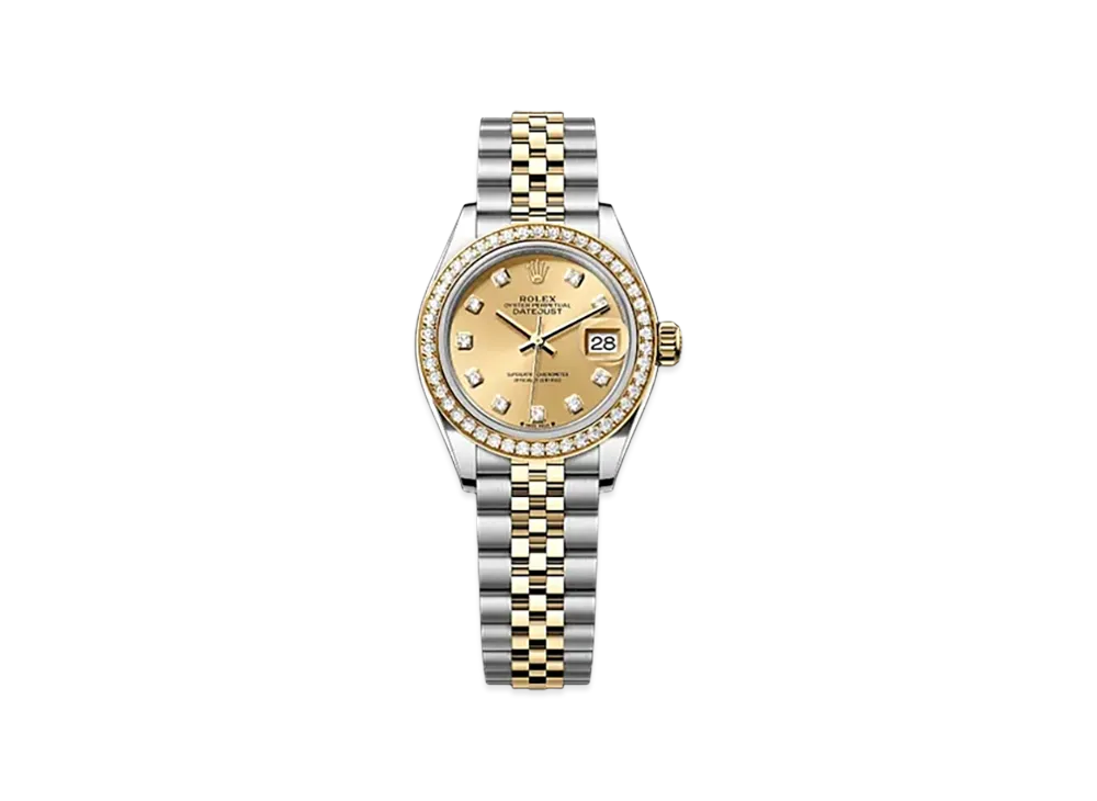 ROLEX Lady-Datejust 28mm Oystersteel & Yellow Gold Diamond 279383RBR "Champagne-colour"