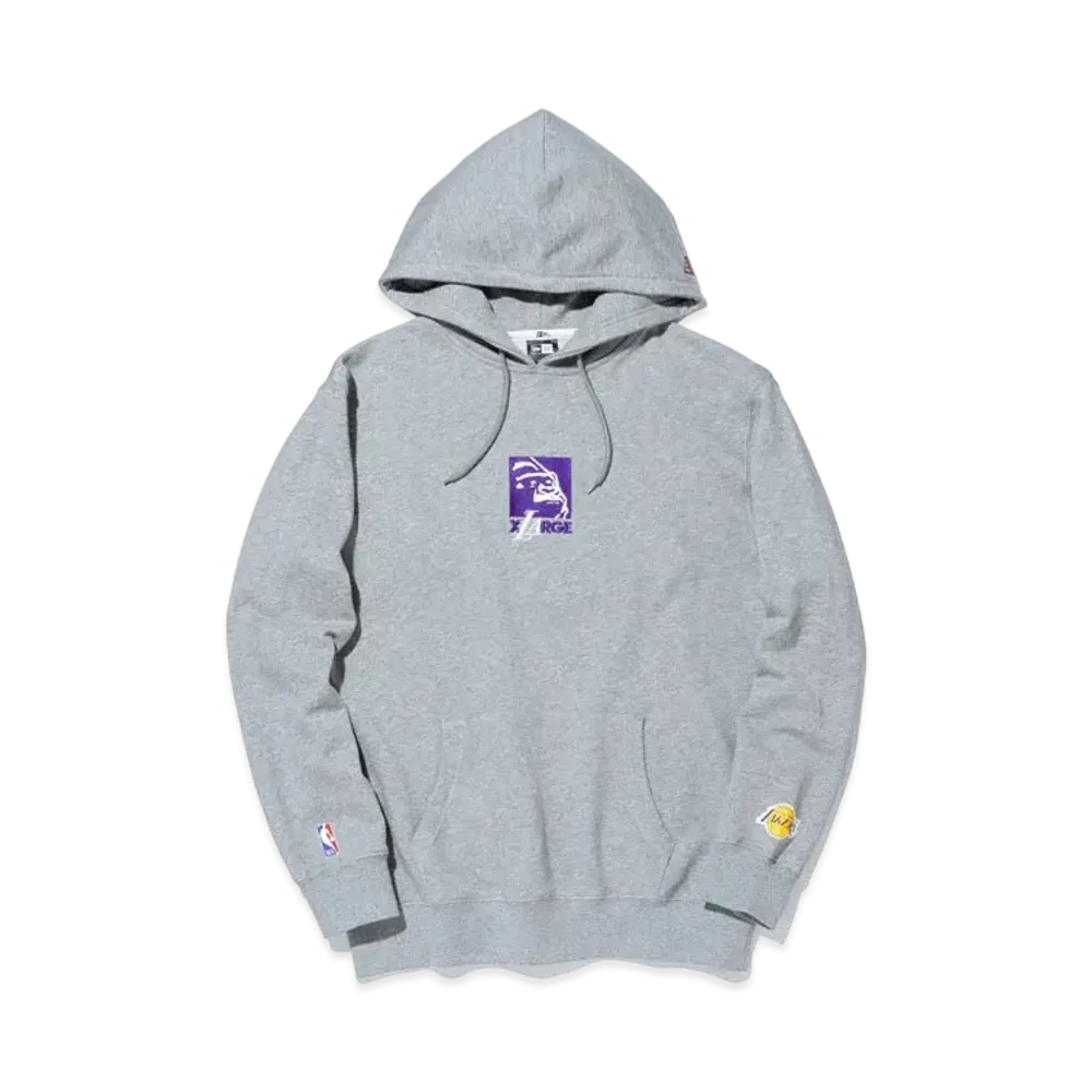 XLARGE x New Era x NBA LAKERS MIX LOGO PULLOVER HOODED SWEAT "Gray"