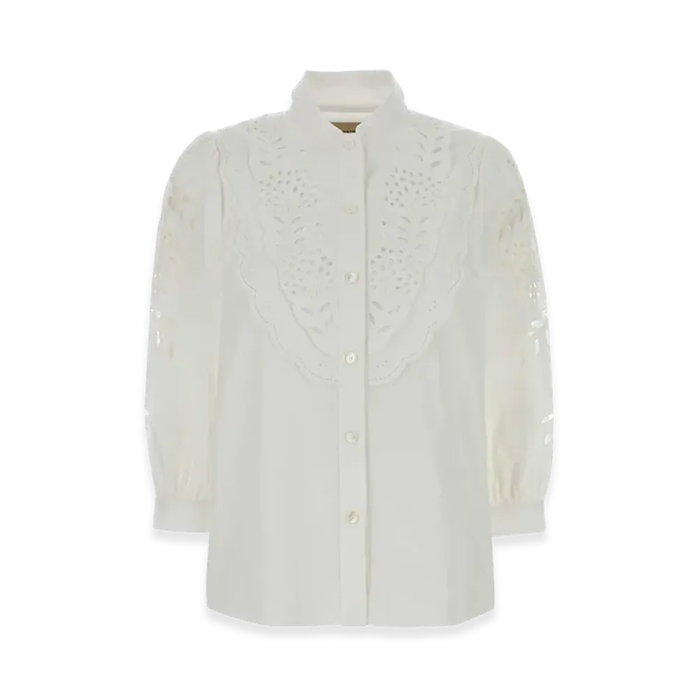 Valentino Women's Embroidered Casual Shirt "White"