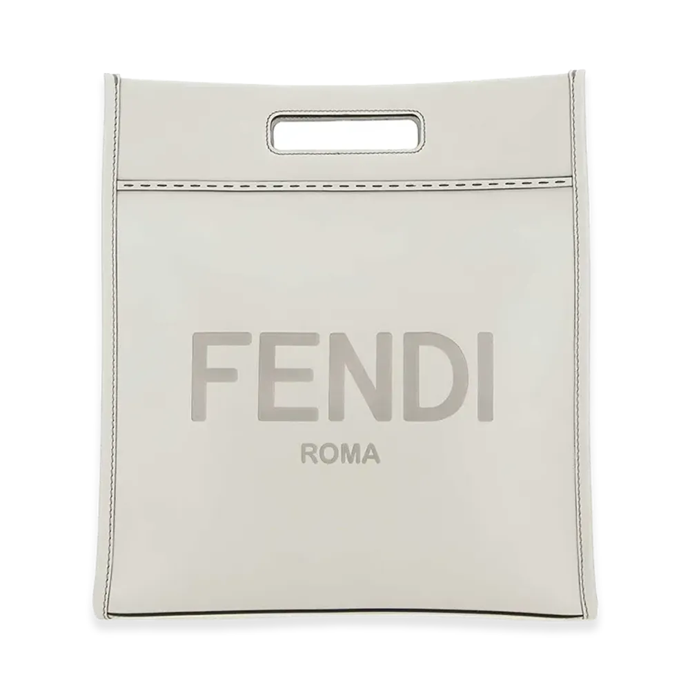 FENDI Ice Leather Shopping Bag "White"