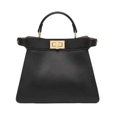 FENDI Peekaboo Iseeu Small Leather Bag "Black"