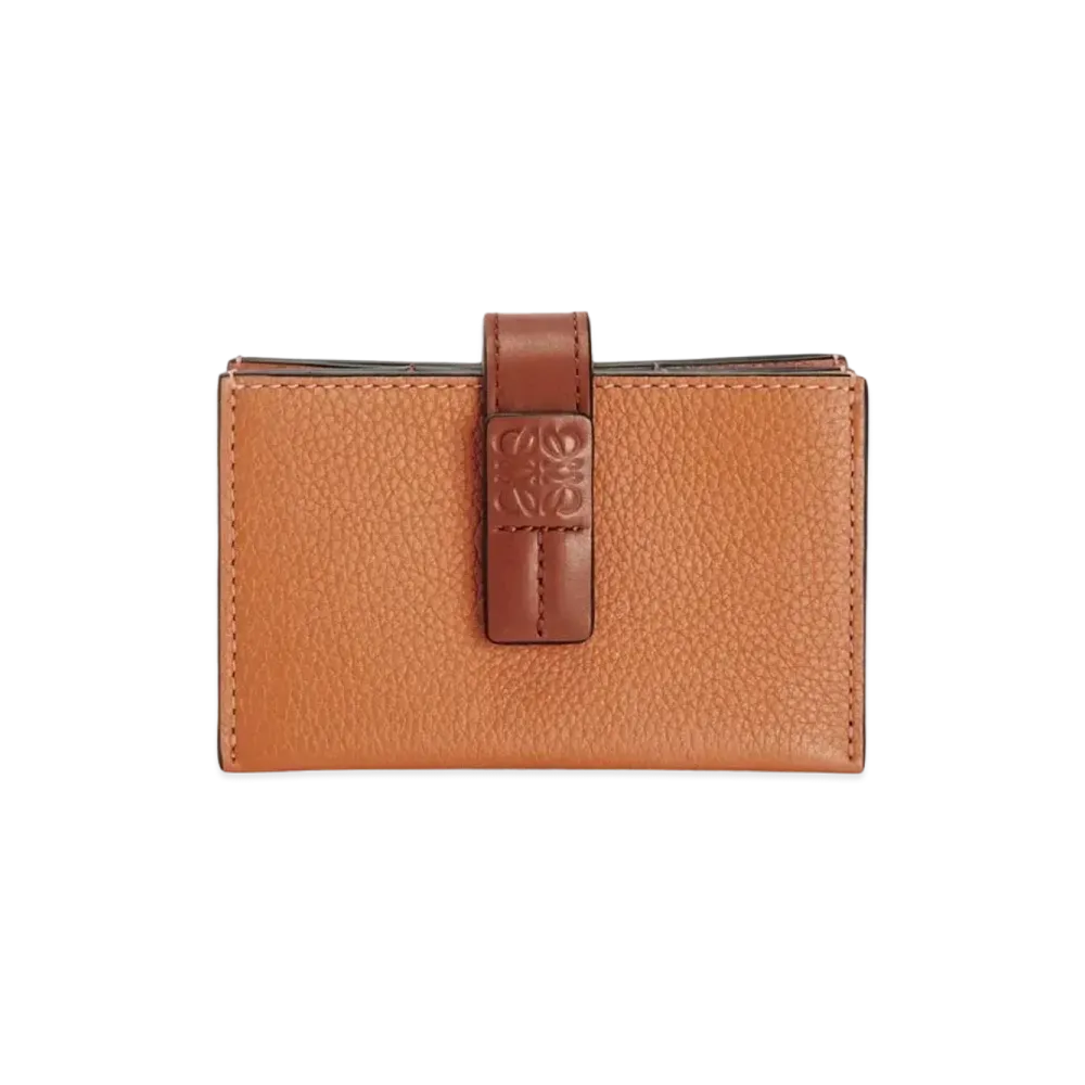LOEWE Accordion Cardholder In Soft Grained Calfskin "Light Caramel/Pecan"