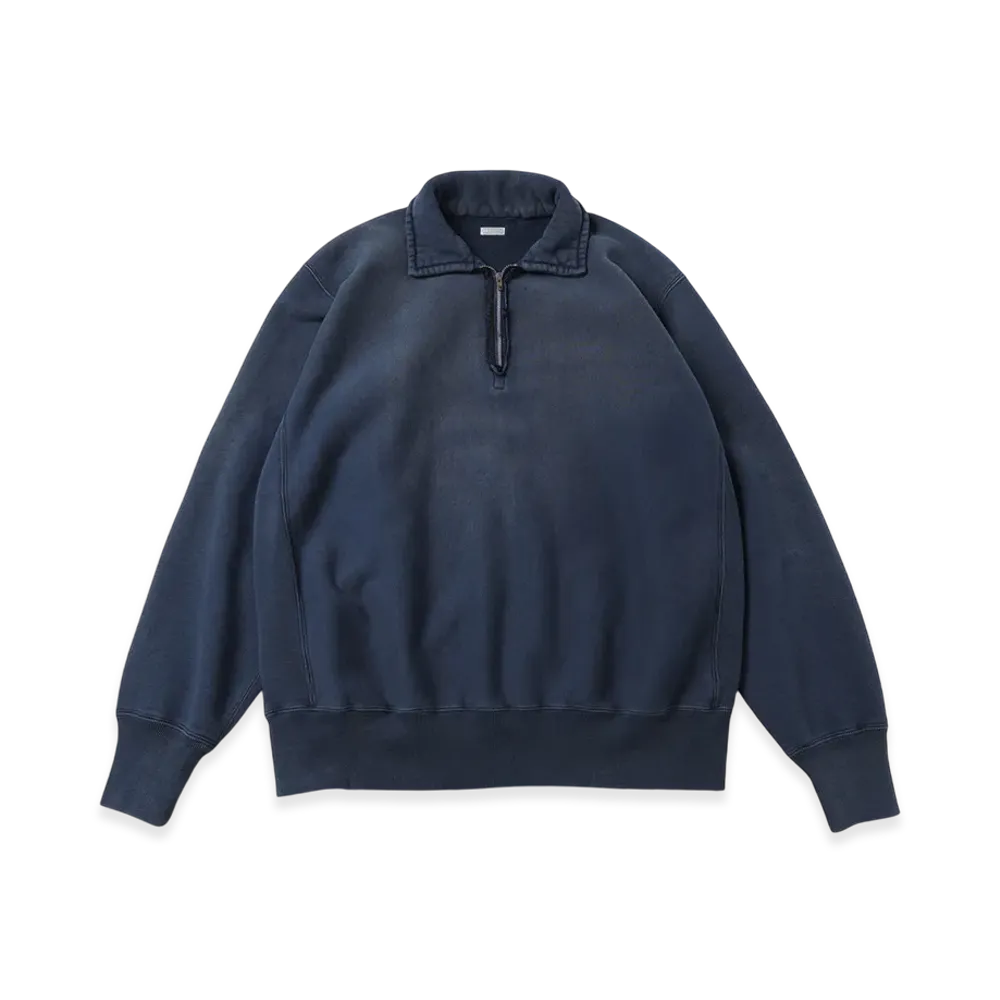 A.PRESSE Vintage Half Zip Sweatshirt "Blue"