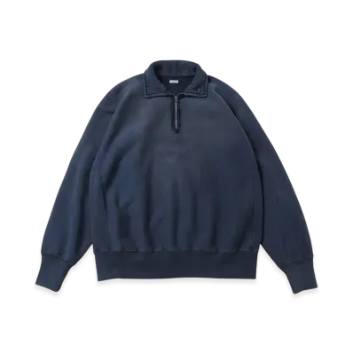 A.PRESSE Vintage Half Zip Sweatshirt "Blue"