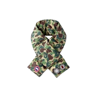 A BATHING APE CANADA GOOSE ABC CAMO DOWN SCARF FOR BAPE® x CONCEPTS "Green"