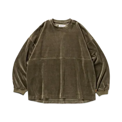 TIGHTBOOTH Velour Crew L/S Shirt "Olive"