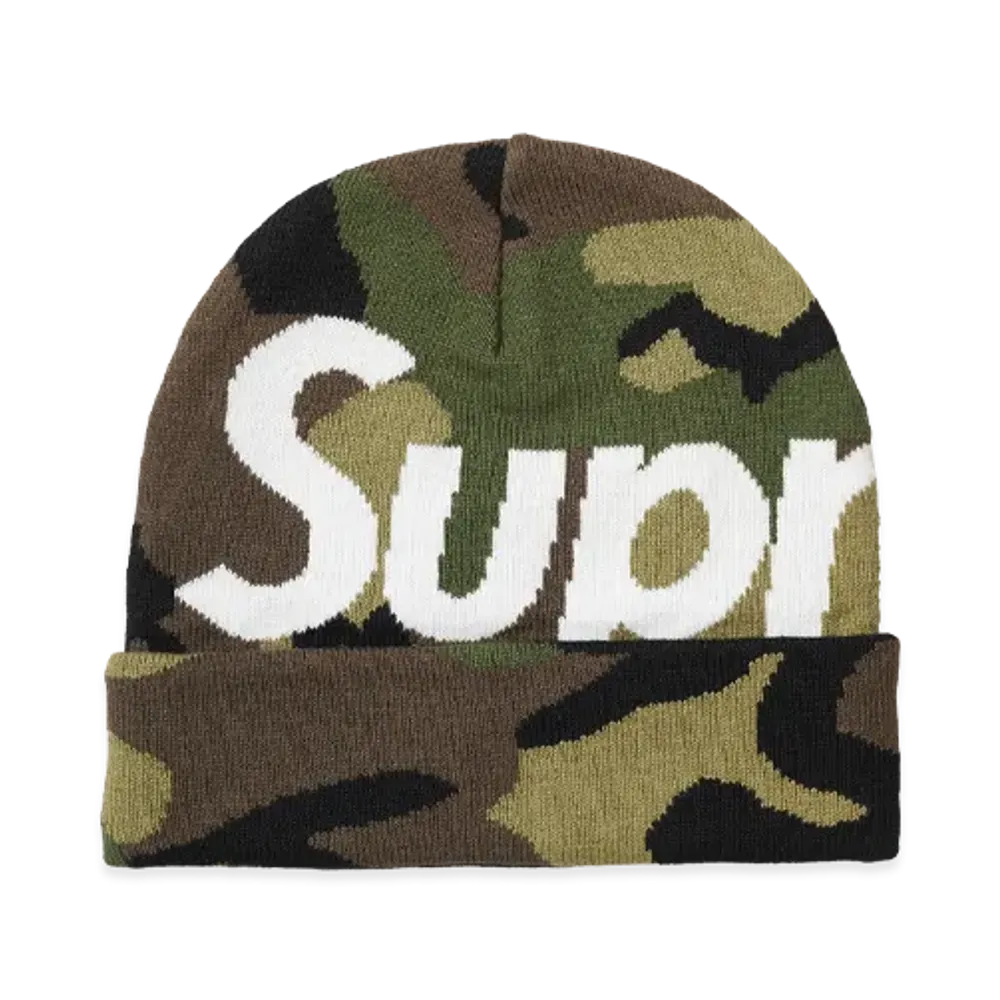 Supreme Big Logo Beanie (FW17) "Woodland Camo"