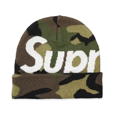 Supreme Big Logo Beanie (FW17) "Woodland Camo"