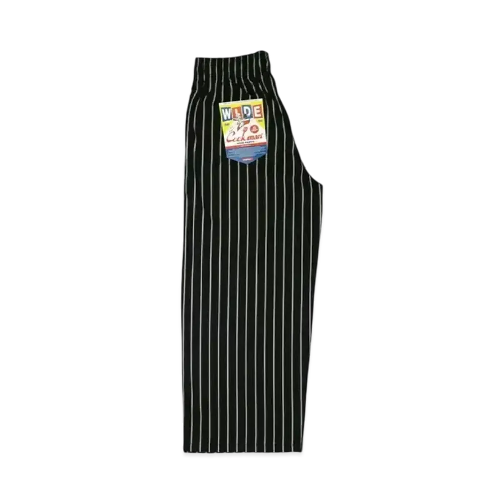 COOKMAN Wide Chef Pants "Stripe/Black"