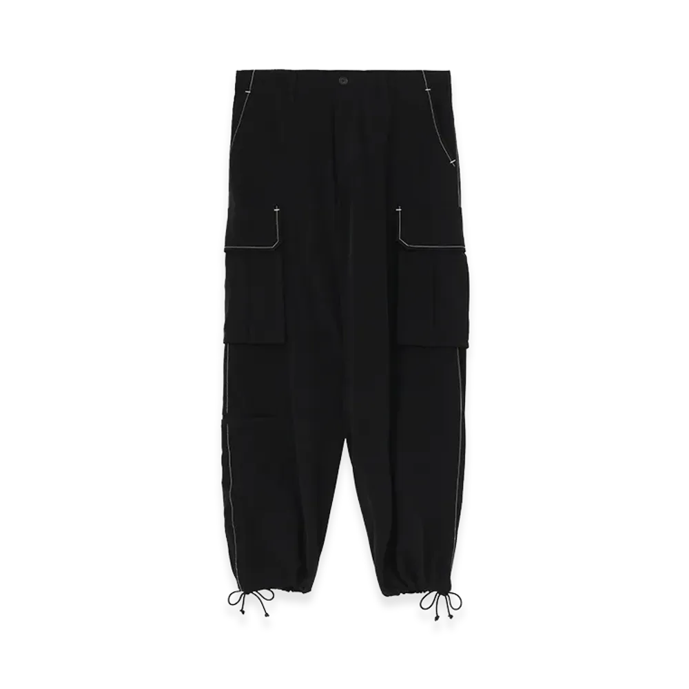 WILDSIDE YOHJI YAMAMOTO Ta/Pe Crepe De Chine Cargo Pants "Black"