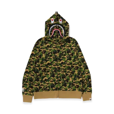A BATHING APE Abc Camo Separate Shark Full Zip Hoodie "Green"