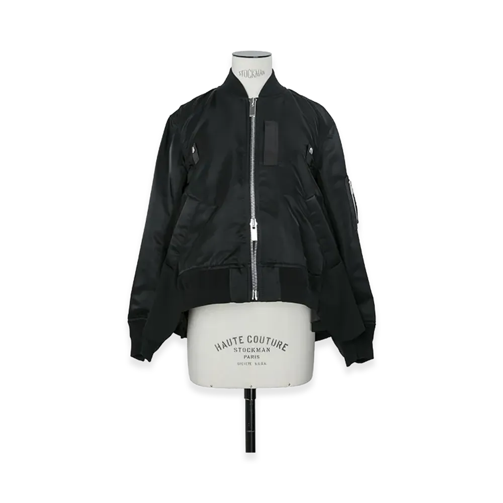 sacai Women's Nylon Twill x Wool Suiting Blouson "Black"
