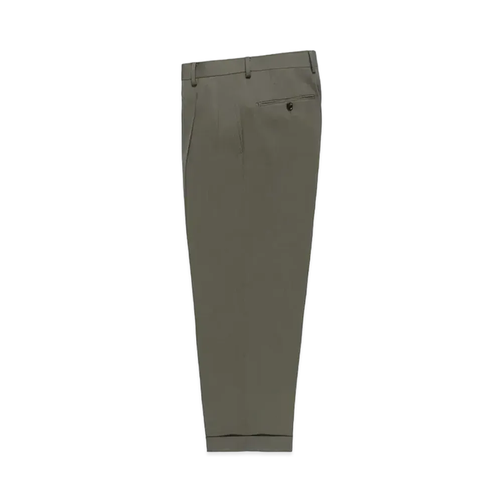 WACKO MARIA x DORMEUIL / Double Pleated Trousers "Gray Green"