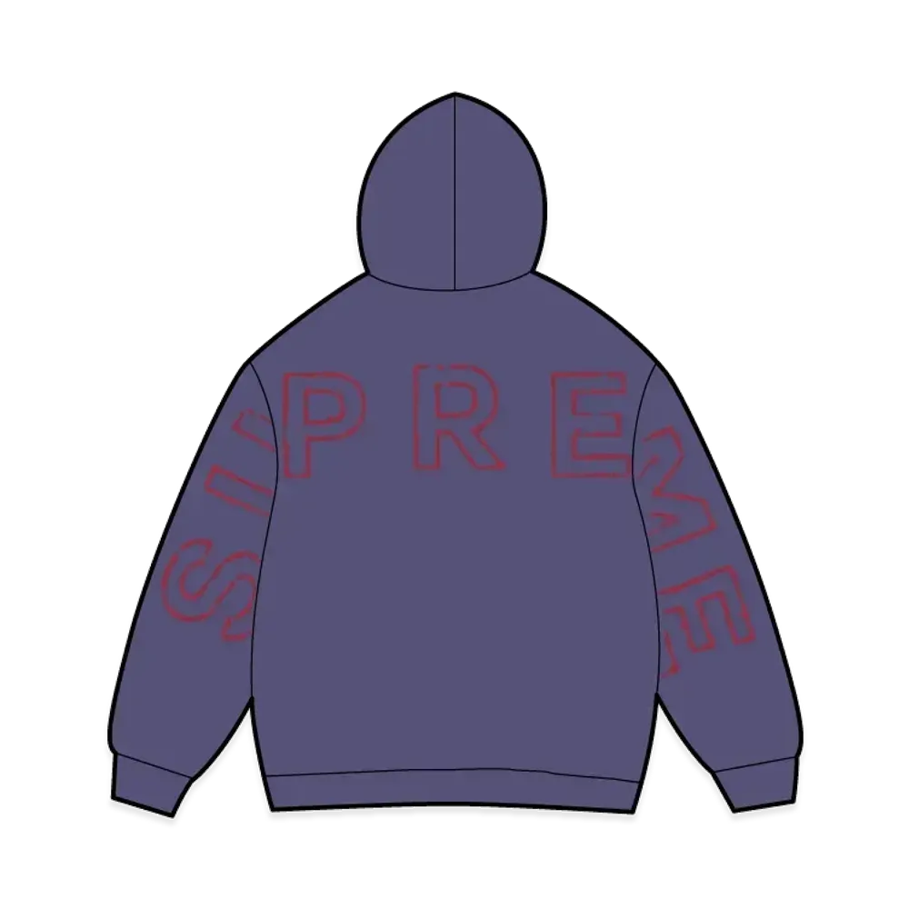 Supreme Frayed Hooded Sweatshirt "Washed Navy"