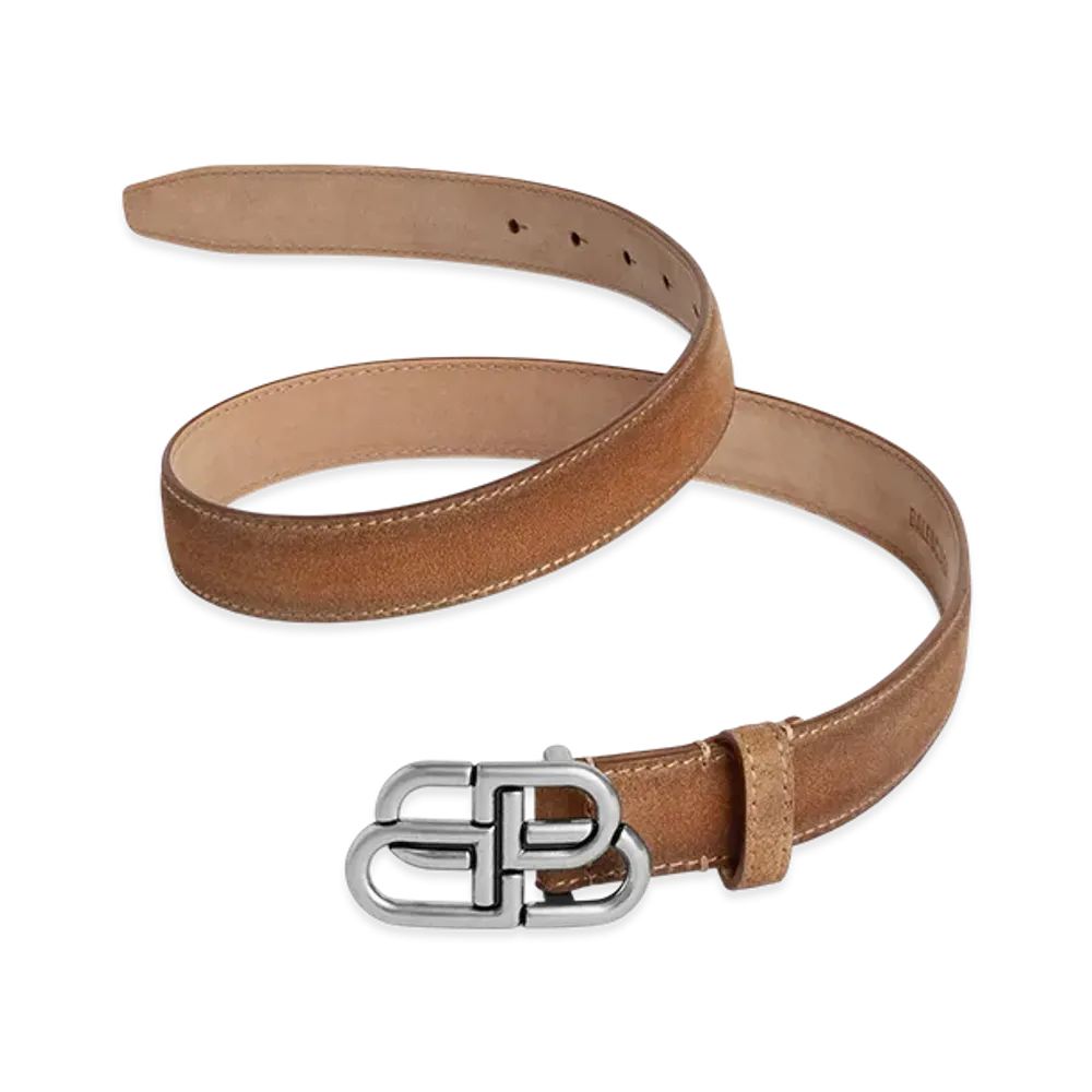 BALENCIAGA BB Slim Belt "Camel"