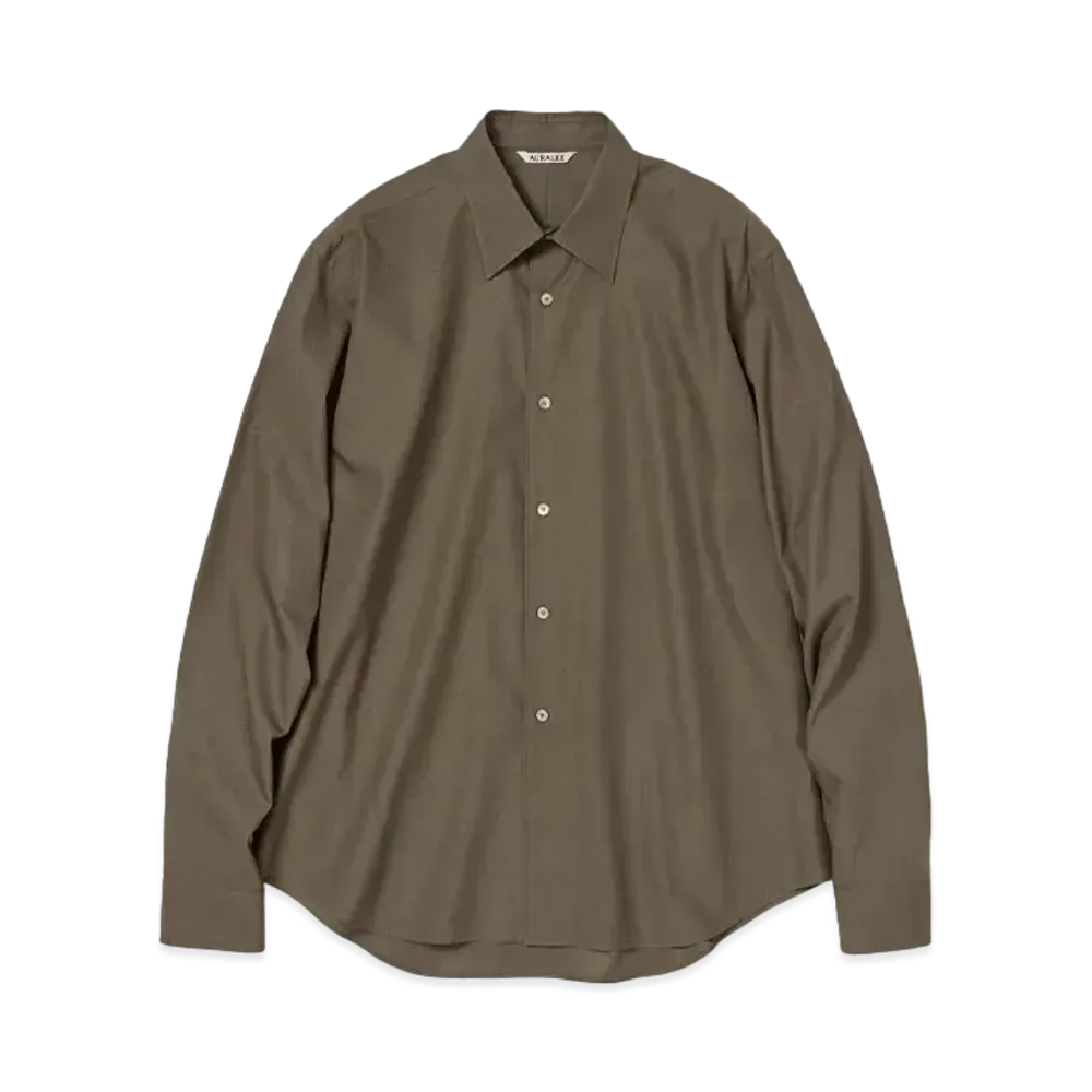 AURALEE Washed Finx Twill Shirt "Brown"