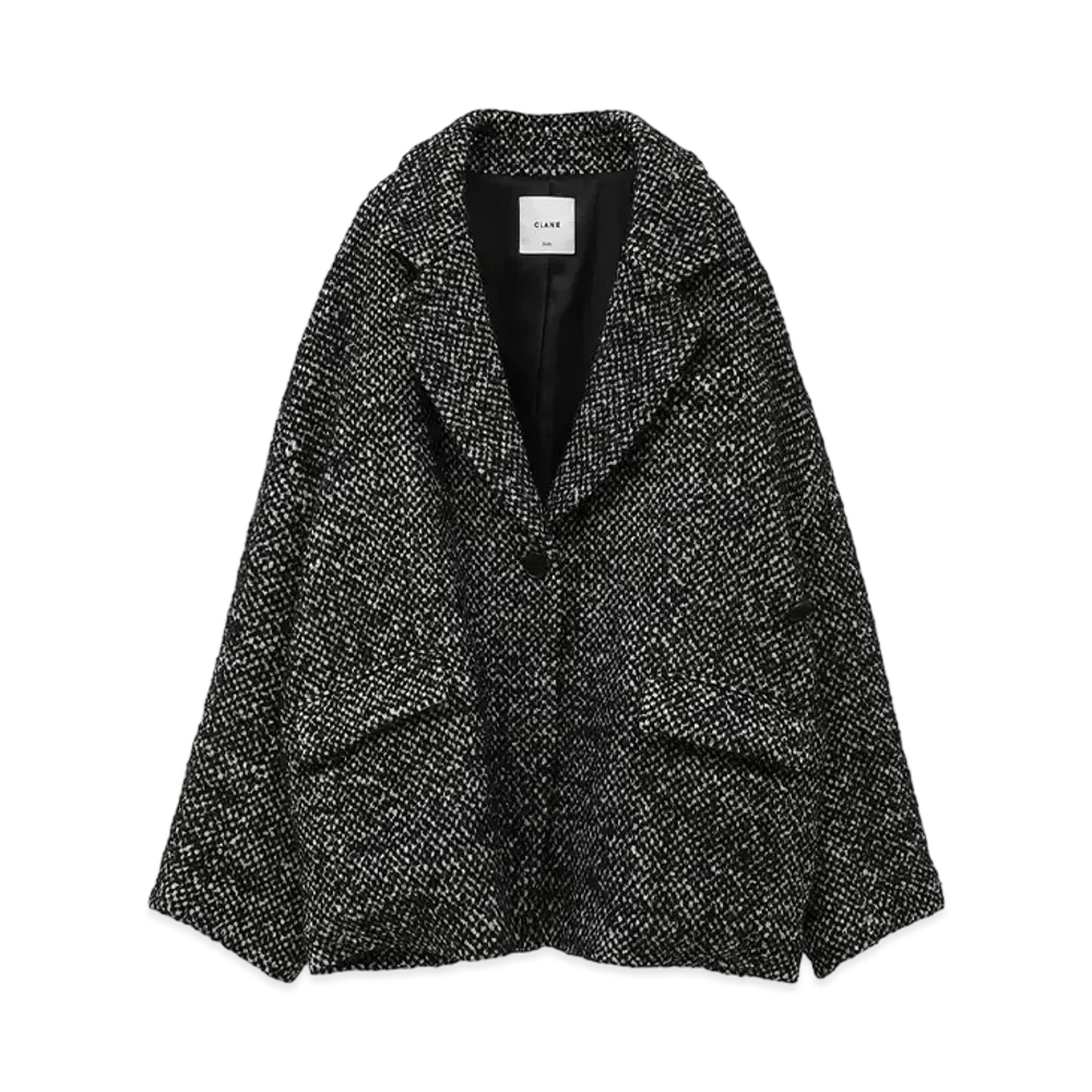 CLANE x Suzu Hirose Mix Color Over Coat "Black"