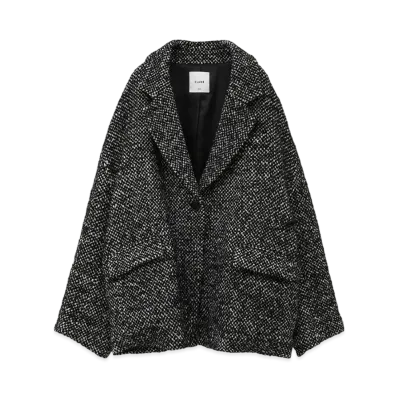 CLANE x Suzu Hirose Mix Color Over Coat "Black"