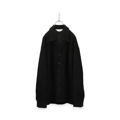 ANCELLM Wrinkled Stripe Shirt "Black"