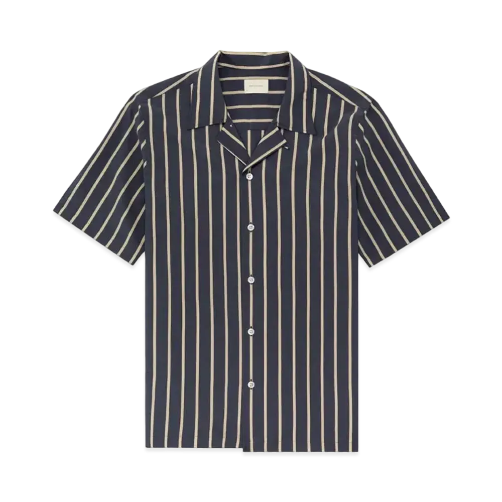 Aime Leon Dore Silk Blend Striped Shirt "Black"