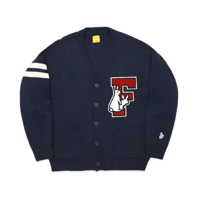 FR2 F Logo Lettered Cardigan "Blue"