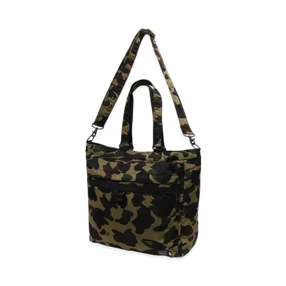 A BATHING APE x PORTER 1st Camo Utility Tote Bag "Green"