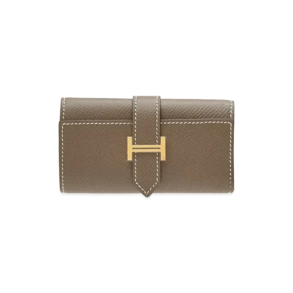 Hermes Bearn 4 Key Case Veau Epsom "Etoupe/Gold"