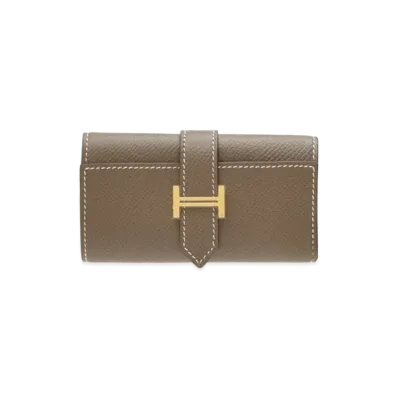 Hermes Bearn 4 Key Case Veau Epsom "Etoupe/Gold"