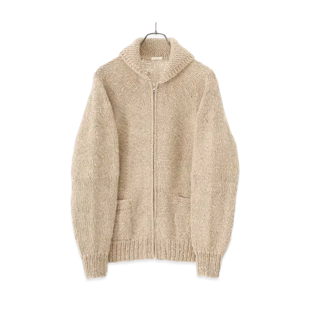 COMOLI Handspun Cashmere Cowichan Knit "Ecru"
