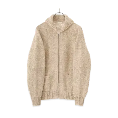 COMOLI Handspun Cashmere Cowichan Knit "Ecru"