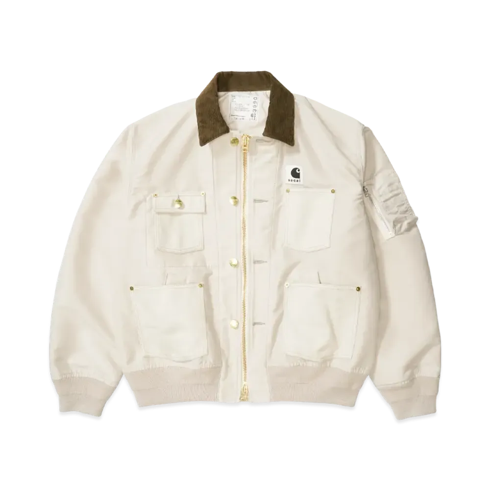 sacai x Carhartt WIP Nylon Twill x Duck Blouson "Ivory"