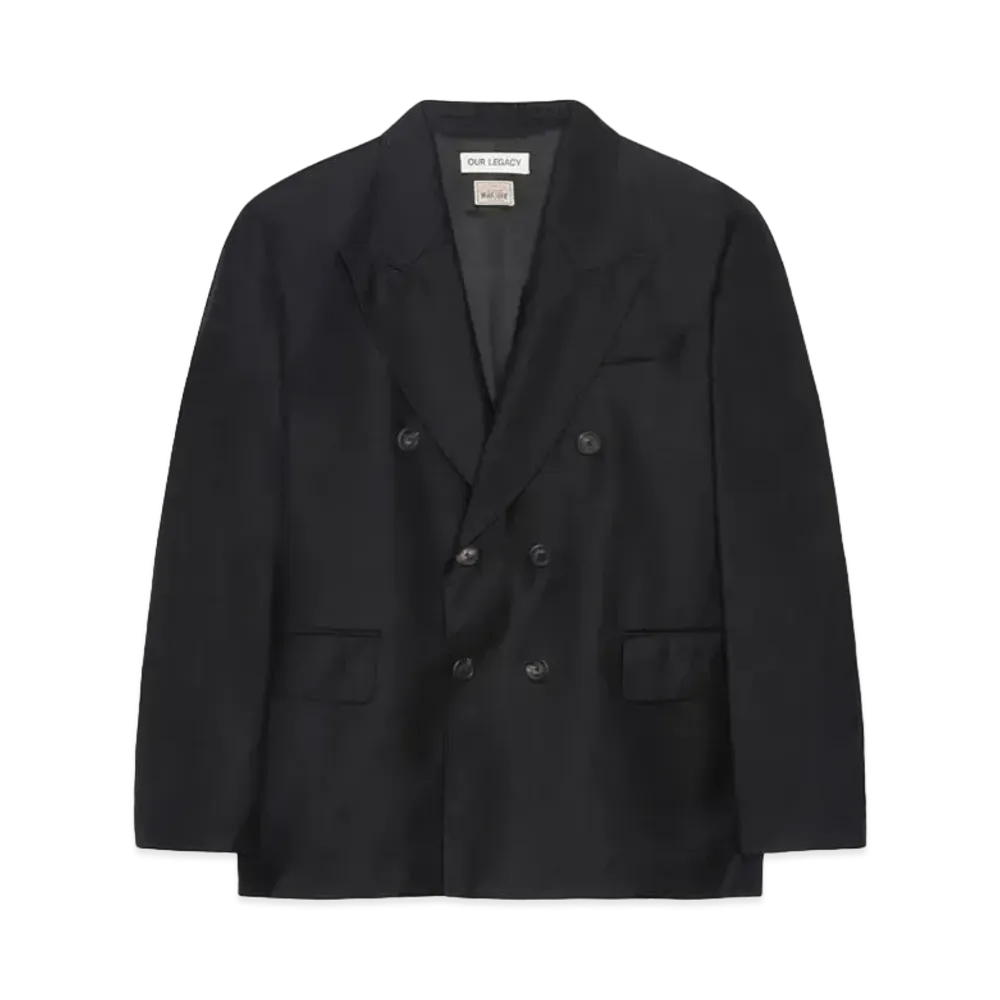 Stussy x OUR LEGACY Work Shop Unconstructed Double-Breasted Blazer "Shadow Grey"