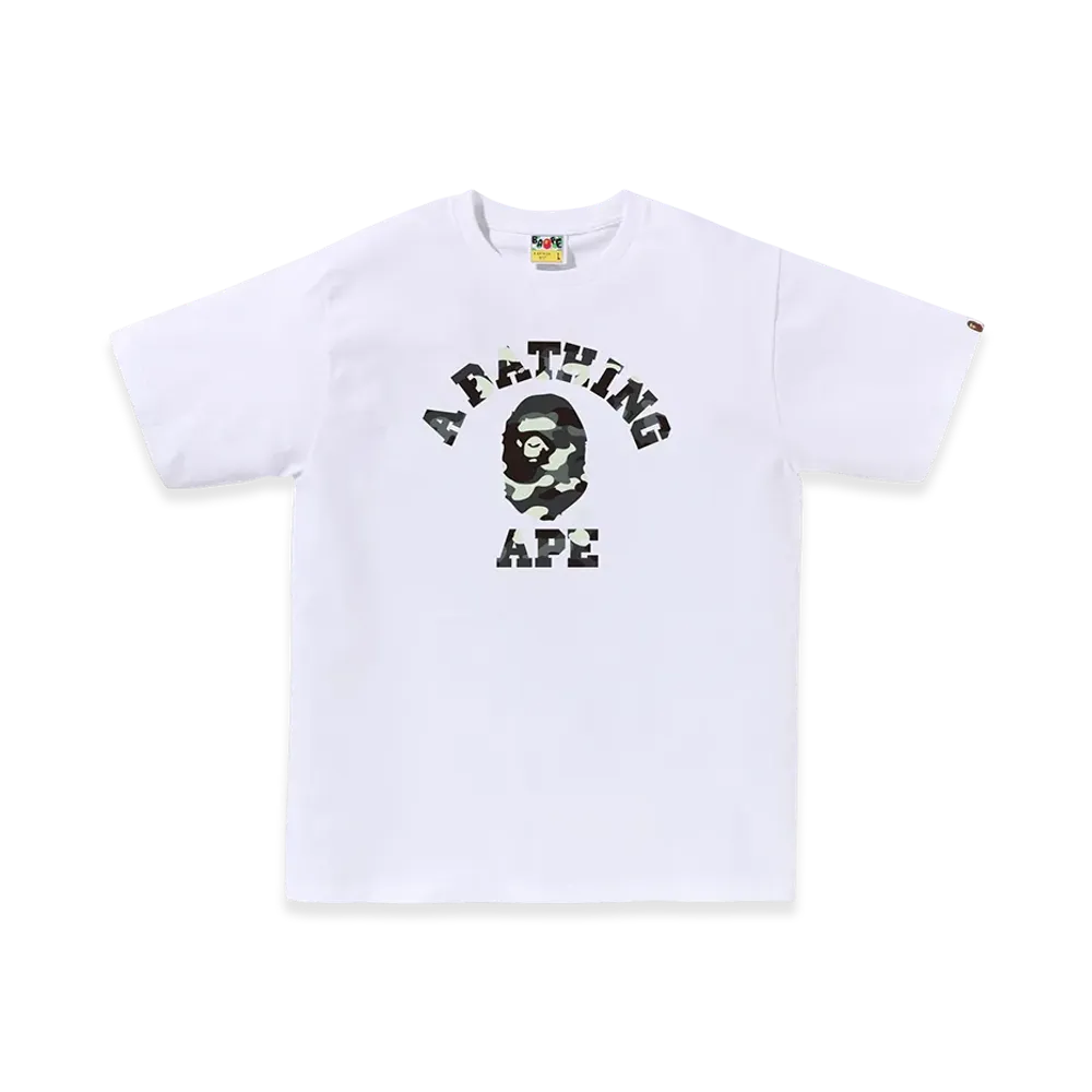 A BATHING APE College Tee Ladies "White"