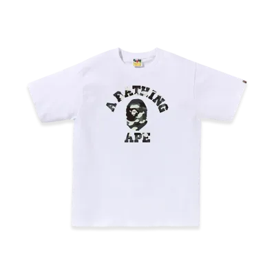 A BATHING APE College Tee Ladies "White"