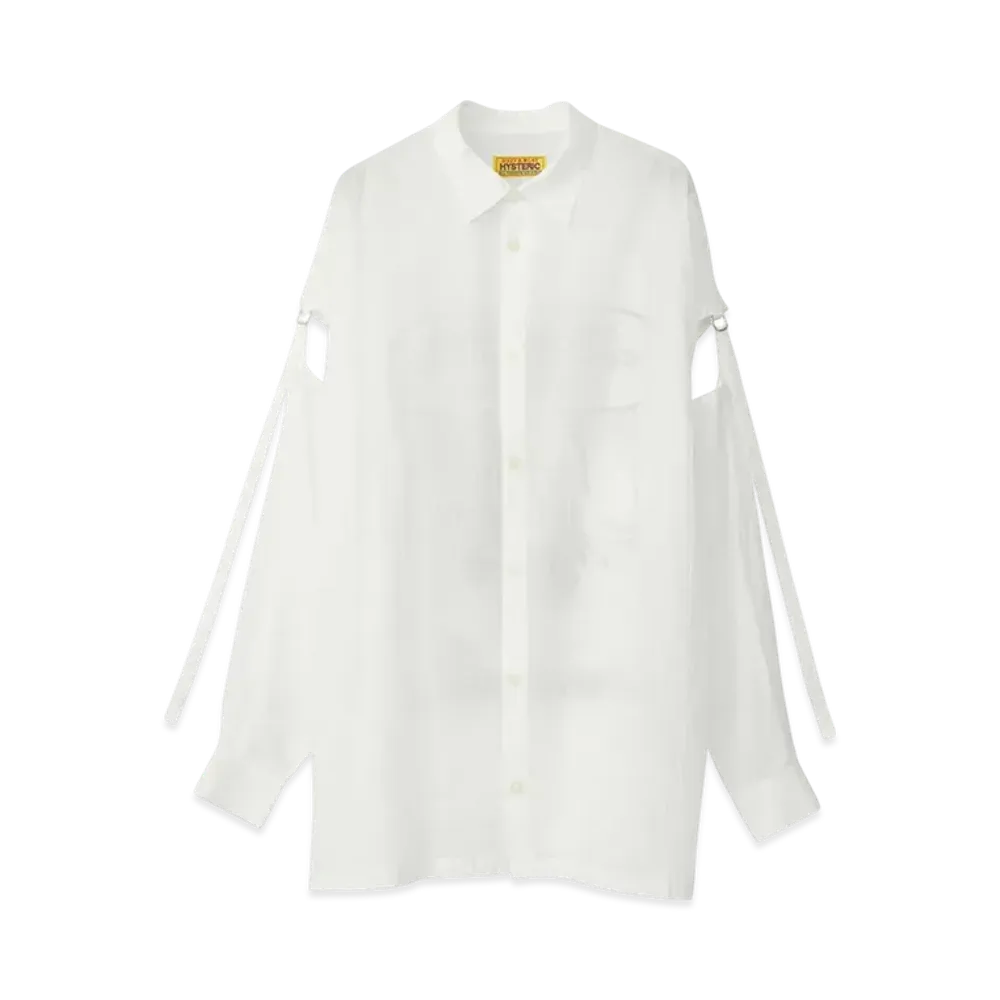 HYSTERIC GLAMOUR Shocking Bad Girl Slit Sleeve Shirt "White"
