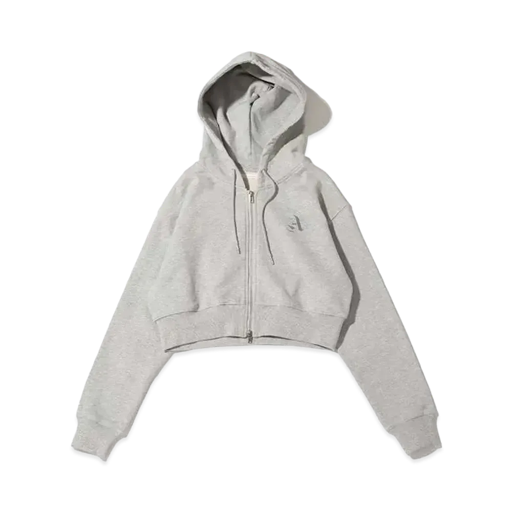 atmos pink Logo Embroidery Short Zip Hoodie "Gray"