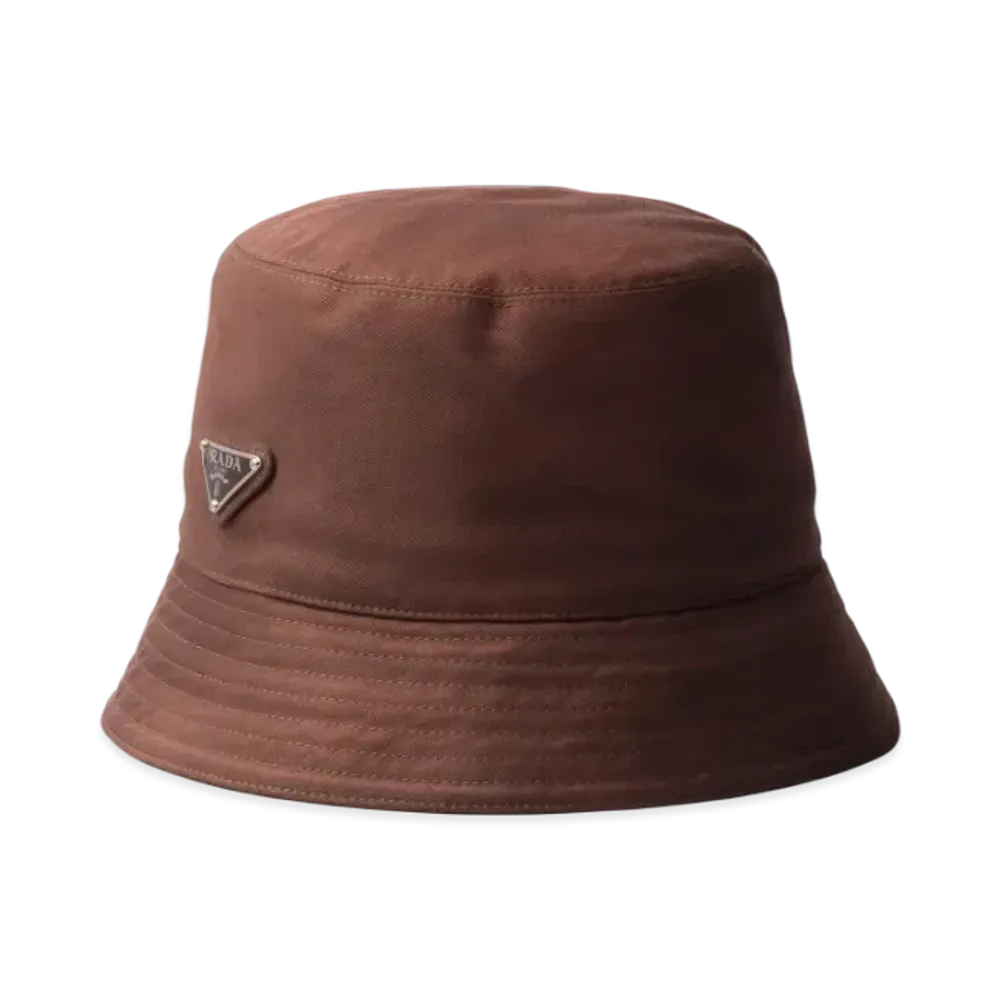 PRADA Cotton Bucket Hat "Dark Brown"