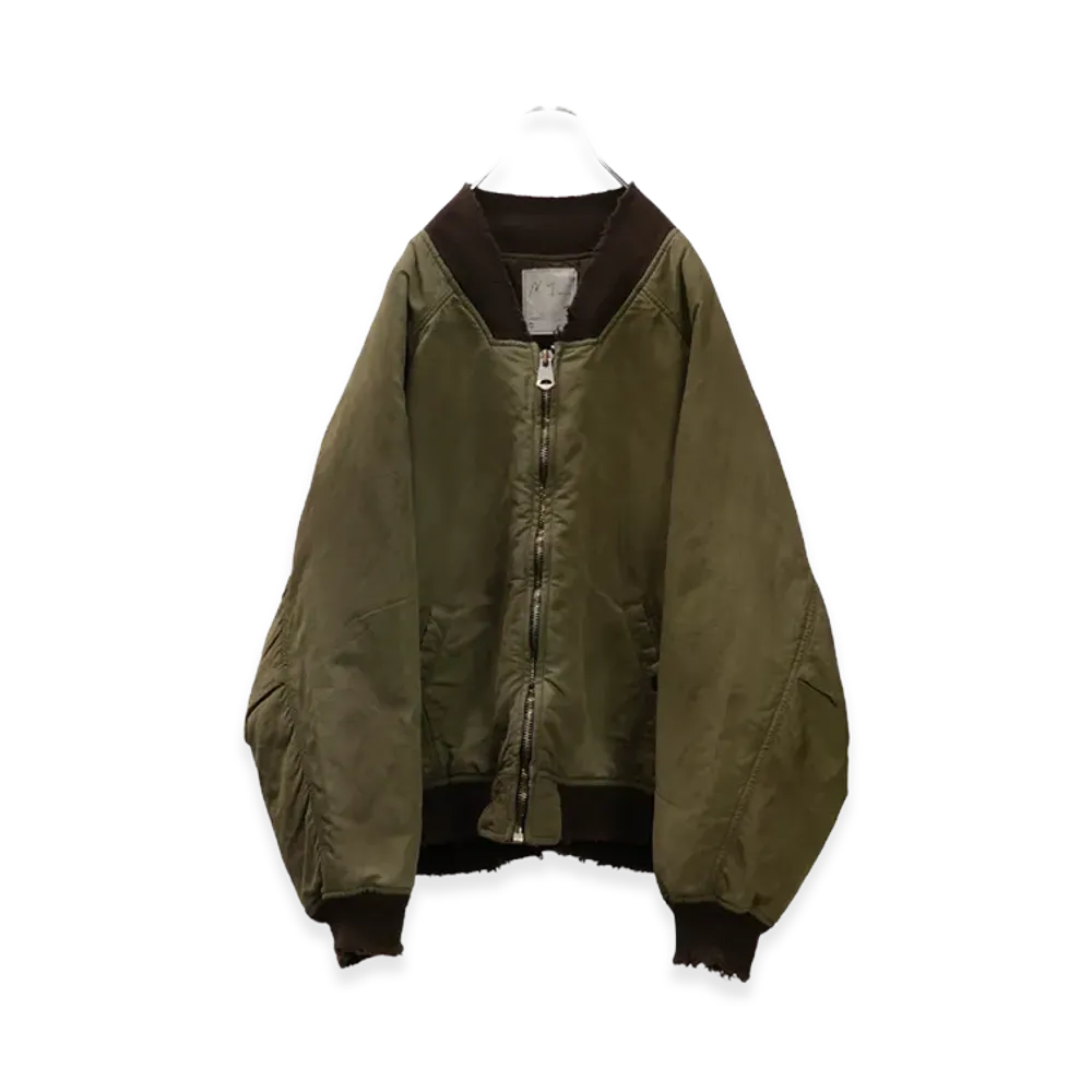 ANCELLM Faded Bomber Jacket "Khaki"